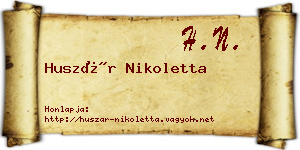 Huszár Nikoletta névjegykártya